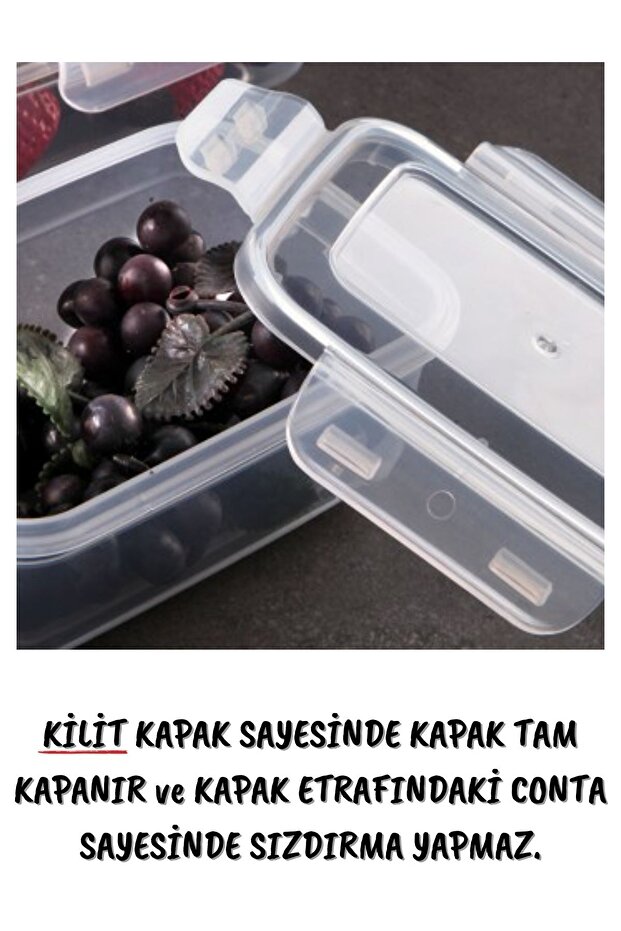 Set of 12 Leak Proof Rectangular Embox Storage Container Transparent - 2