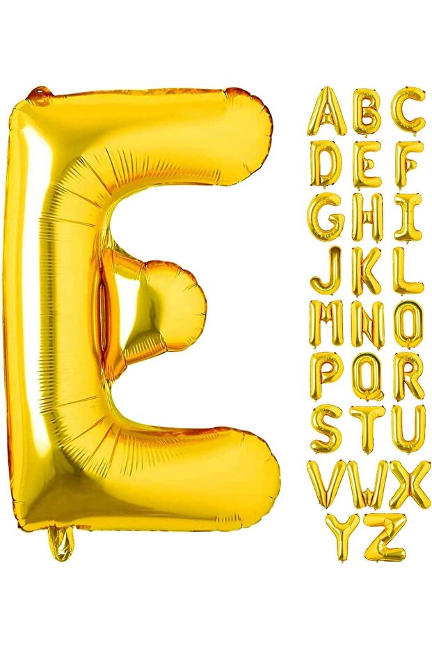 Letter E Gold Foil Balloon 16 Inch 36 cm