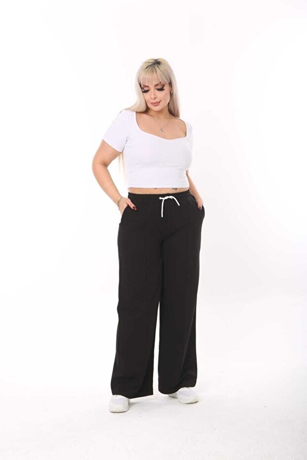 Steel Fabric Wide Leg Tracksuit Trousers