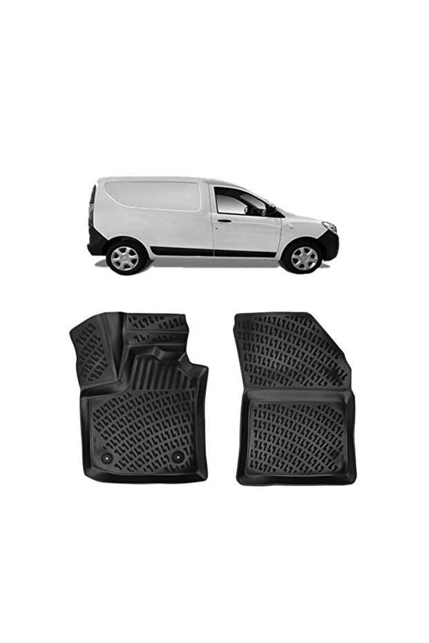 Dacia Dokker Panelvan (2 Parça) 3d Havuzlu Paspas Siyah - 1