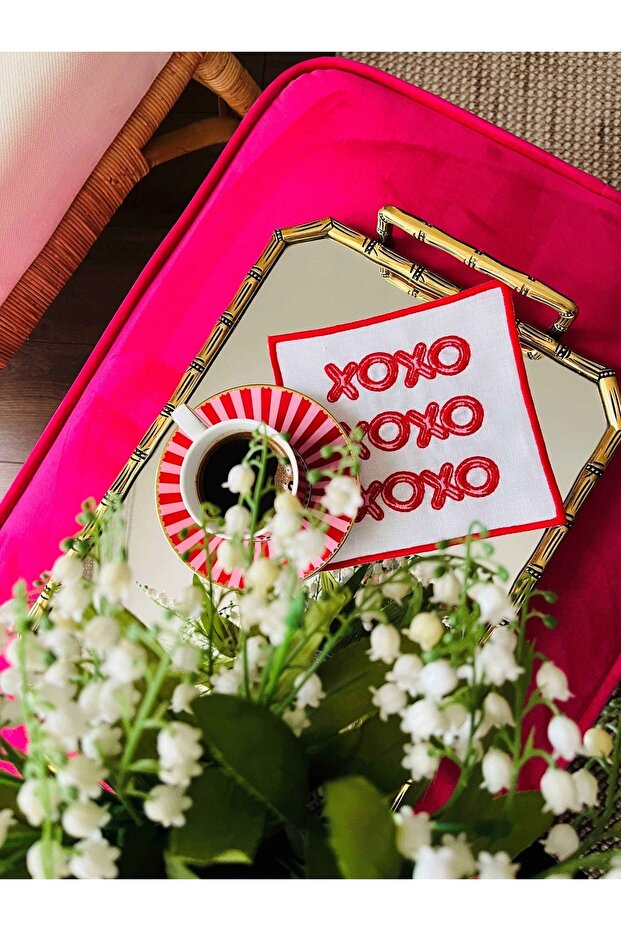 Xoxo Patterned Love Series Cocktail Napkin - (1 Piece)
