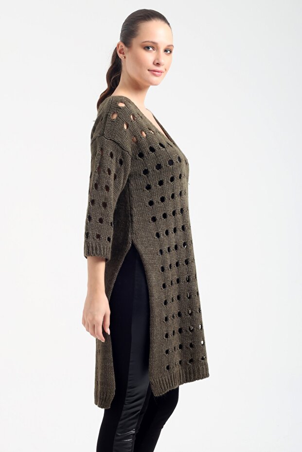 Delikli Tunik Elbise - 3