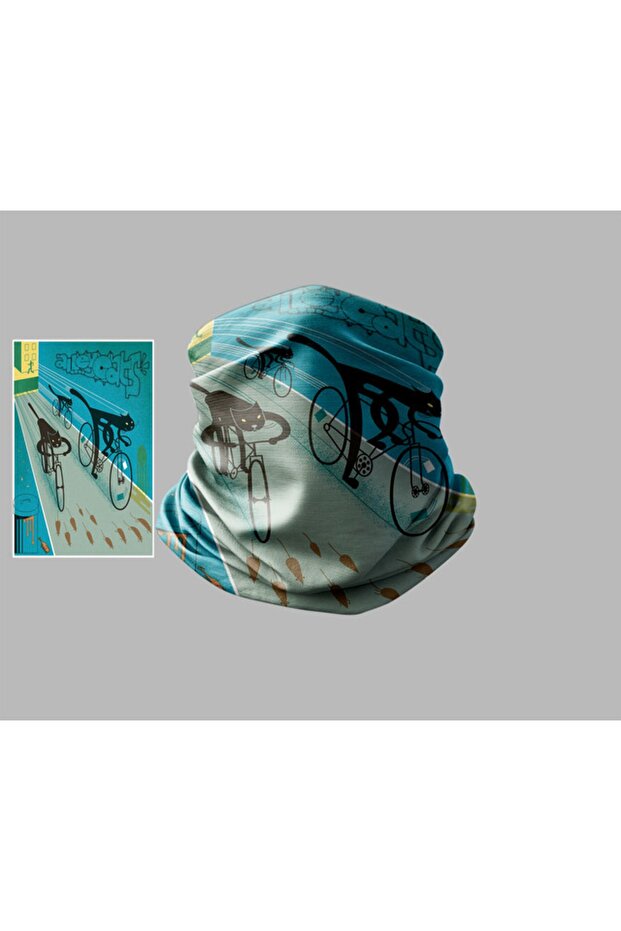 Bicycle Designed Biker Buff Mask Outdoor Neck Collar Unisex Bandana