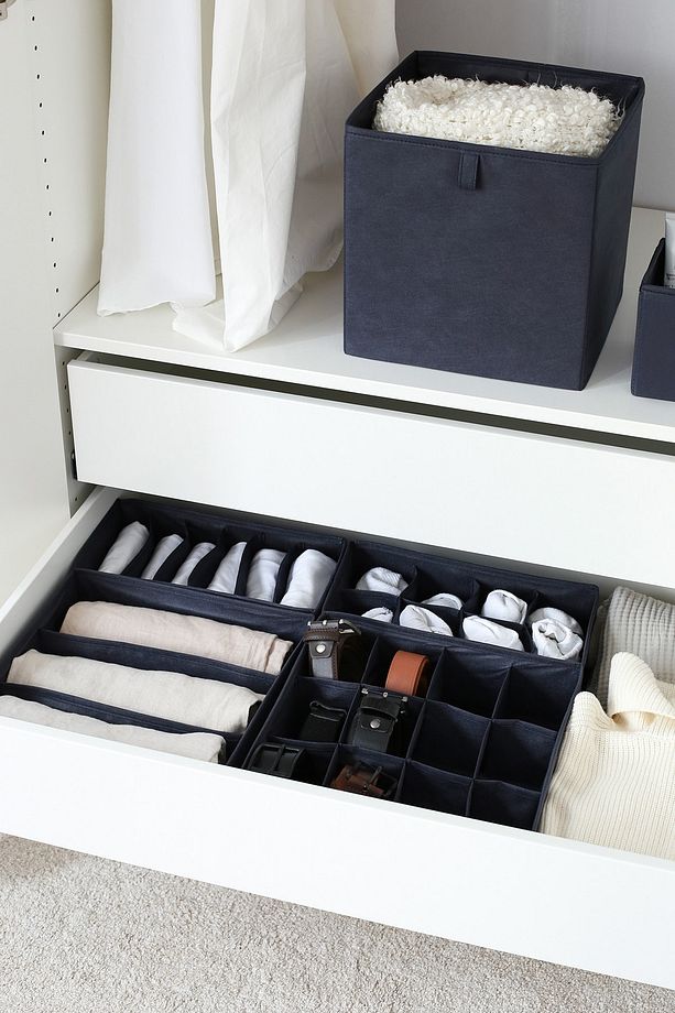 Lacivert Dolap Içi Çamaşır Oyuncak Düzenleyici Katlanır Saklama Kutusu Organizer 28x28x28 - 5