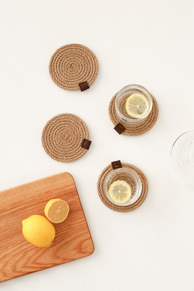 4 Pieces Jute Rope Coasters 11x11