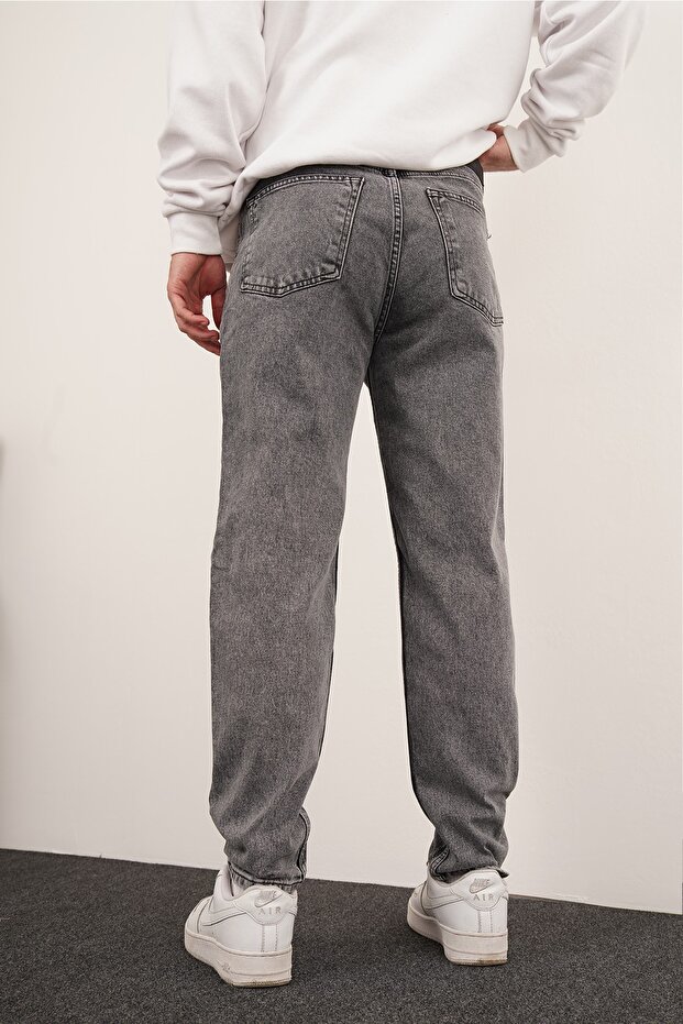 Basic Koyu Mavi Mom Jean - 4