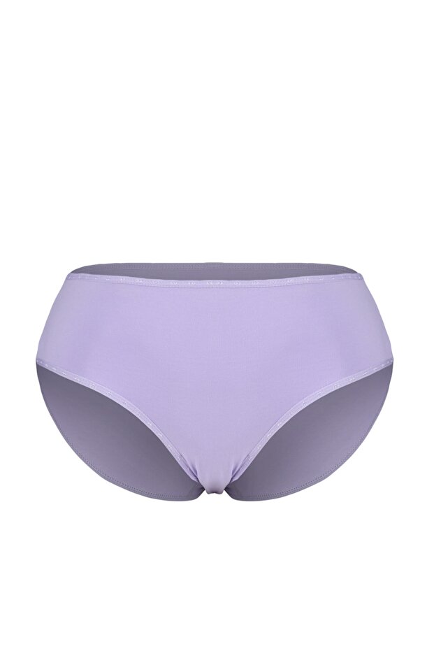 Pembe-Mavi-Lila 3'lü Paket Pamuklu Esnek Örme Klasik Büyük Beden Külot TBBSS23CM00003 - 10