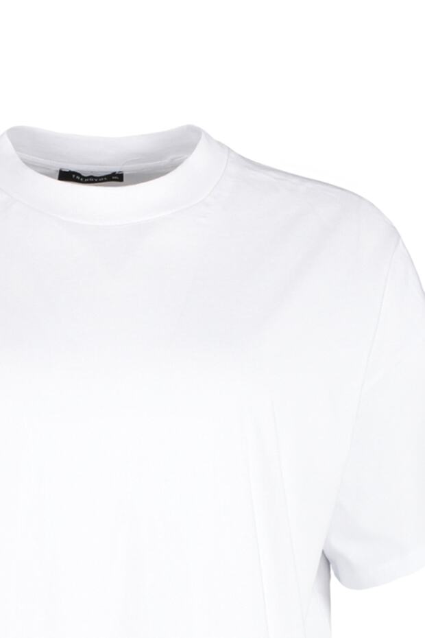 Tricou cu nervuri cu guler alb - 100% bumbac Model de bază TBBSS23BF00017 - 7