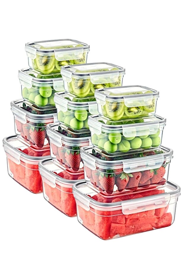 Set of 12 Leak Proof Rectangular Embox Storage Container Transparent - 3
