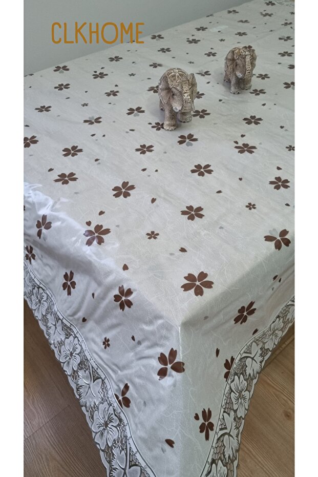 140x140 Square PVC Oilcloth Stain Resistant Easy to Wipe Lacy Table Cloth