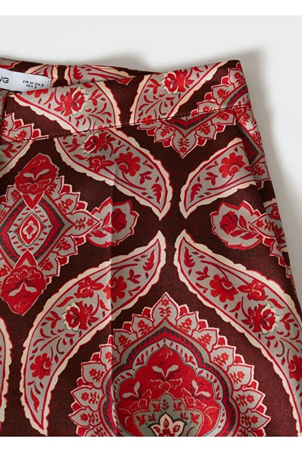 Patterned Satin Trousers - 8