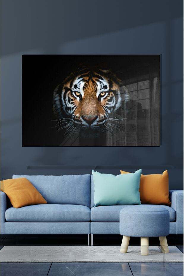 Kaplan Cam Tablo 50x70 cm Dekoratif Duvar Dekoru
