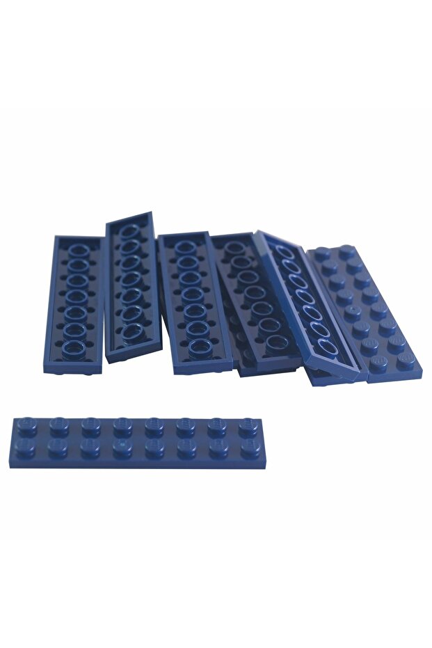Original Moc Custom Accessory Creator Plate 2 X 8 Flat Brick Navy Blue 4 Pieces to Ship
