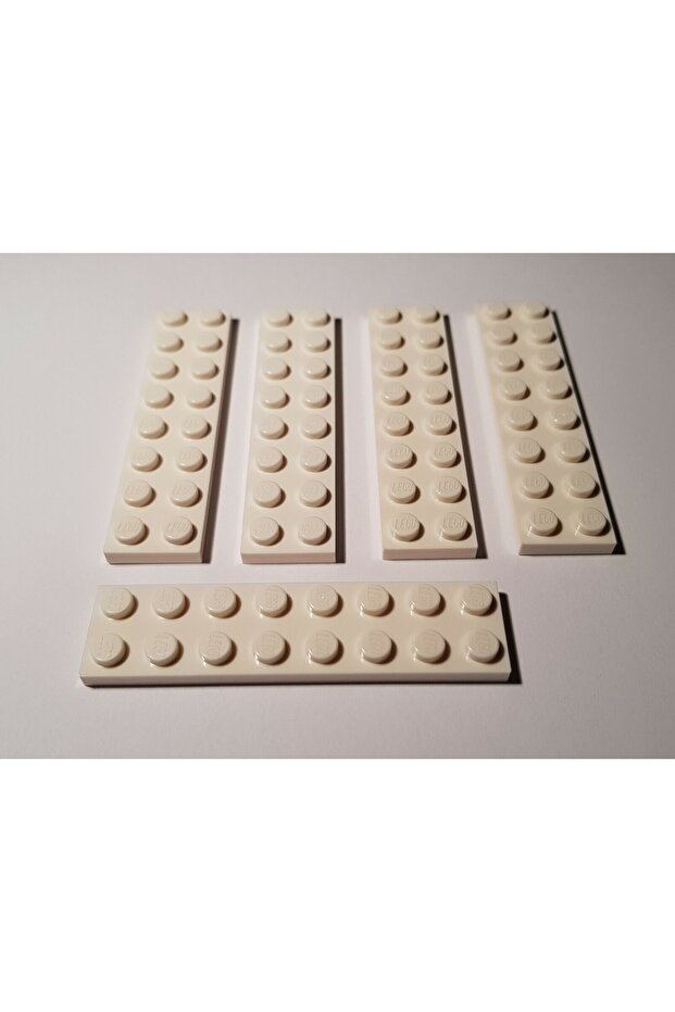 Original Moc Custom Accessory Creator Plate 2 X 8 Flat Brick White 2 Pieces to Send
