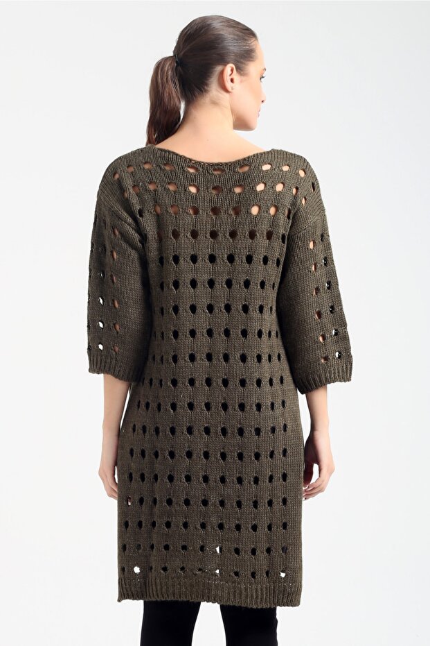Delikli Tunik Elbise - 4