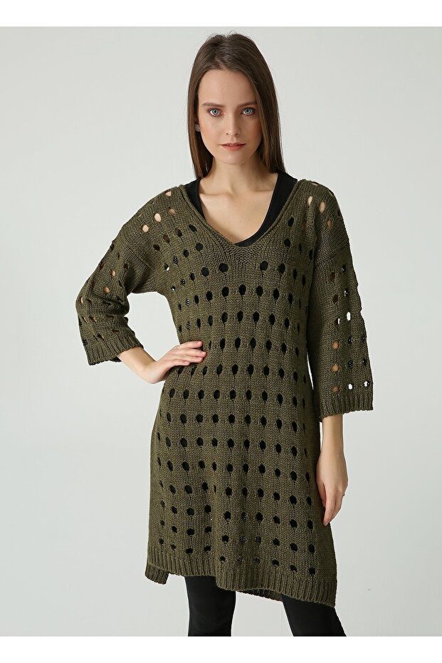 Delikli Tunik Elbise - 6