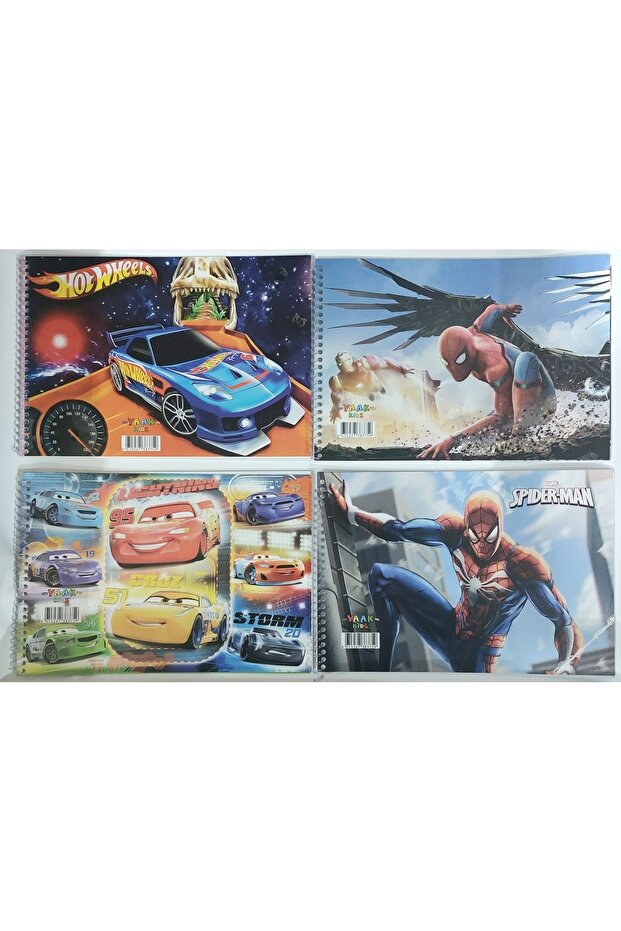 17x24 Cm Picture Book 4 Pieces Wire Cardboard Cover 15 Sheetsx4 Total 60 Pages Men's Patterned