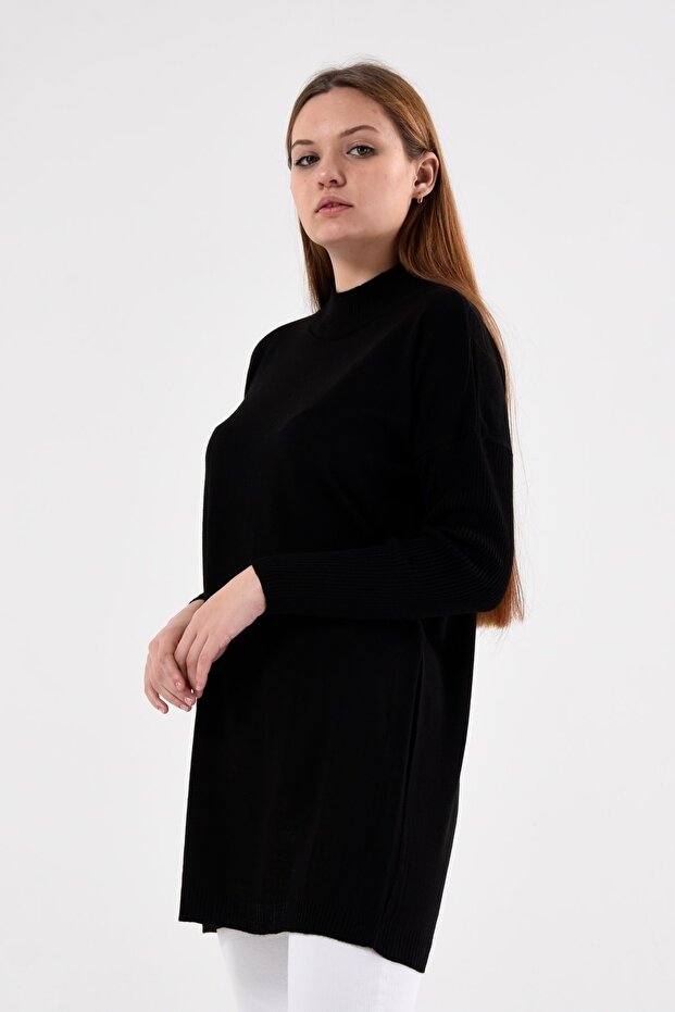 Kadın Siyah Triko Tunik - 2