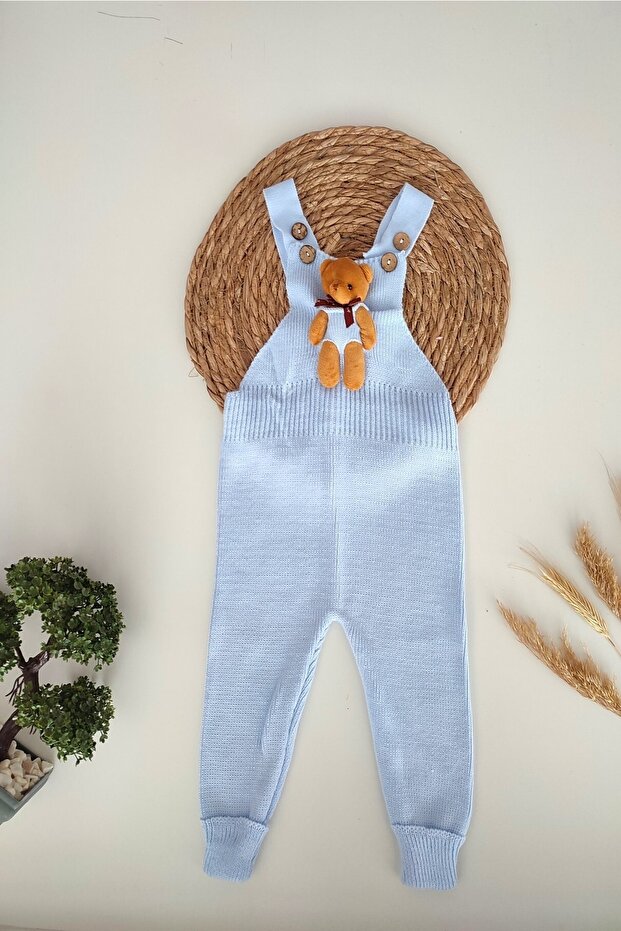 Recos Blue Teddy Bear Knitwear Baby Slopet