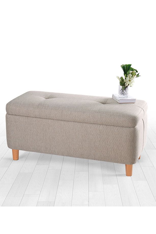 Rocio Sandıklı Bench Puf Kahve - 1