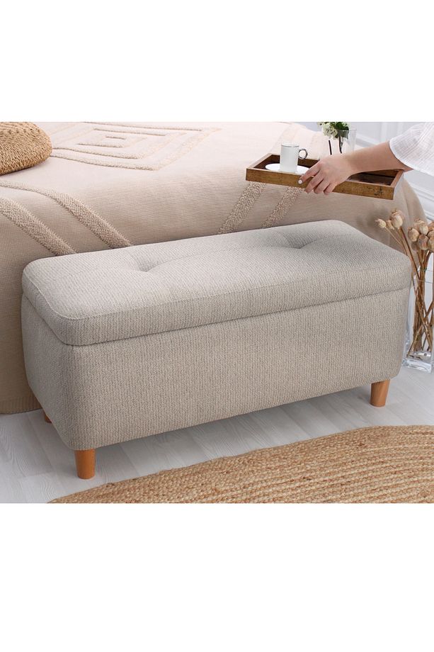 Rocio Sandıklı Bench Puf Kahve - 4