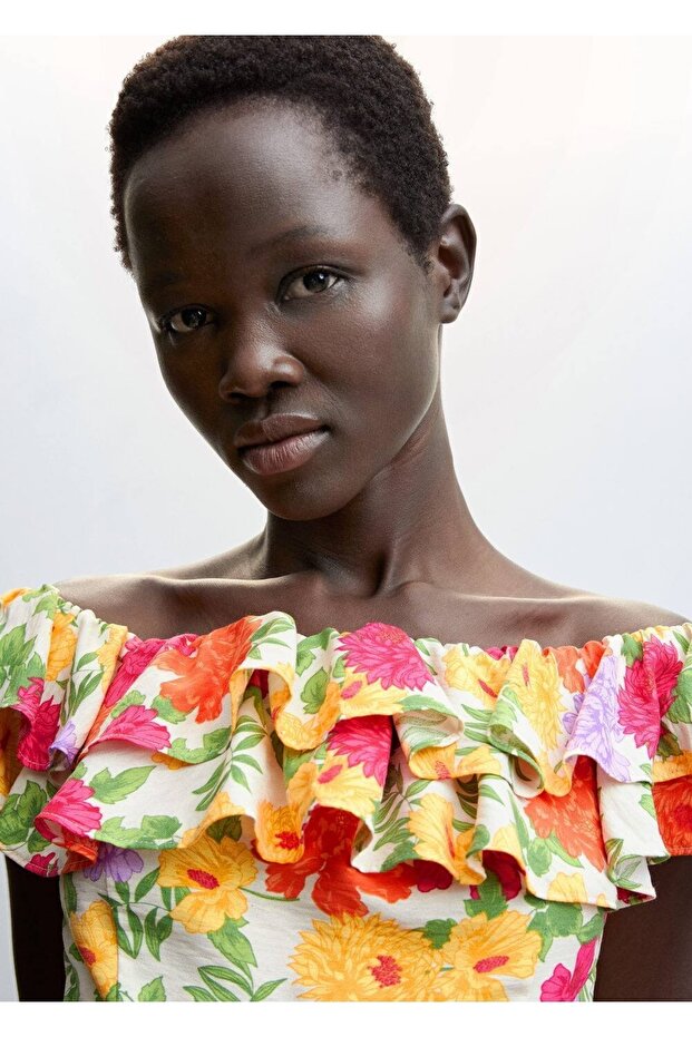 Fırfırlı Kısa Elbise - 6