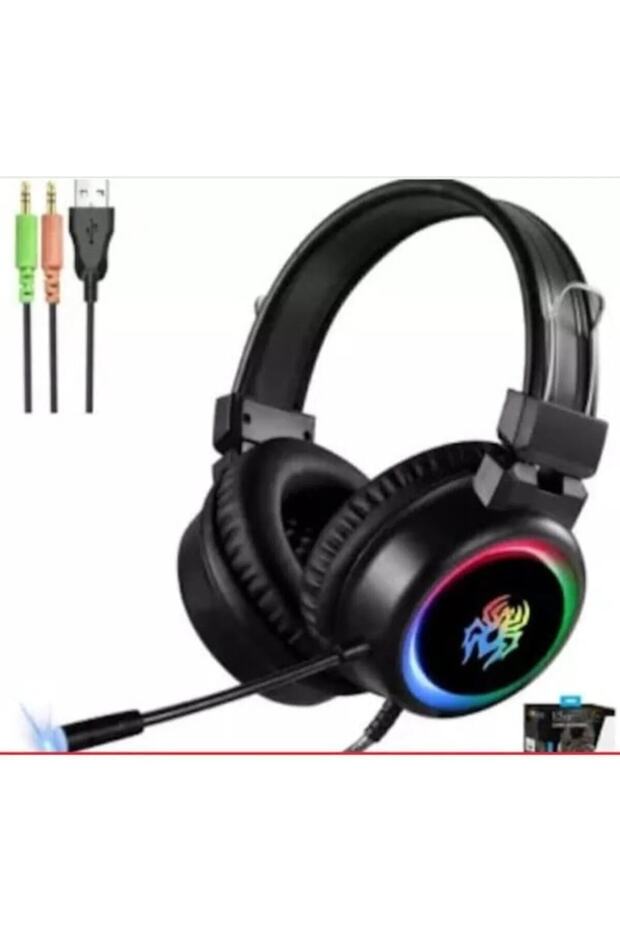 7.1 Profesyonel Işıklı Oyuncu Kulaklığı Usb Ve 3.5 Mm Jack Kulaklık - 1