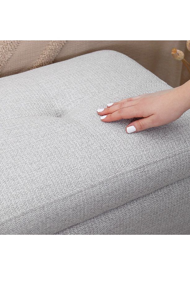 Rocio Sandıklı Bench Puf Açık Gri - 5