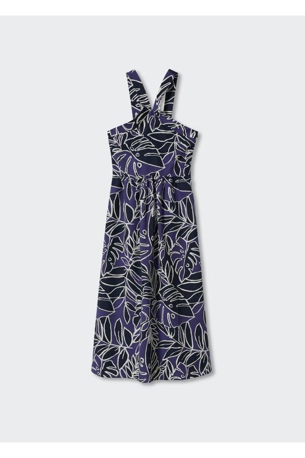 Desenli Pamuklu Elbise - 3