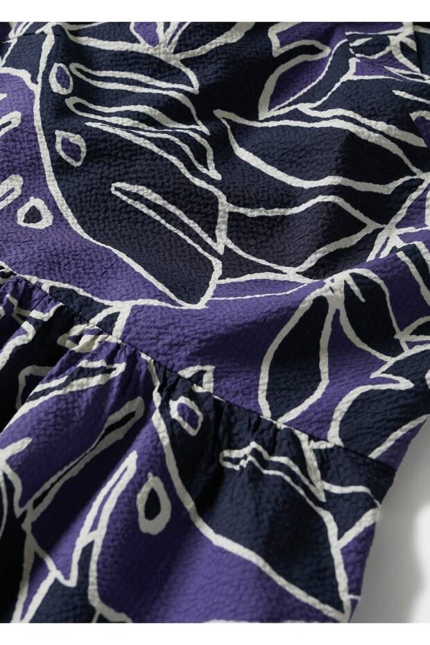 Desenli Pamuklu Elbise - 7