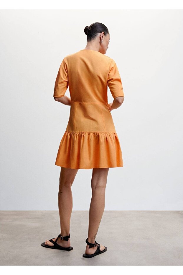 Kalın Pilili Elbise - 4