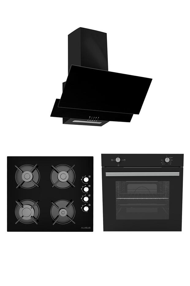 Arya 3'lü Siyah Ankastre Set - 1