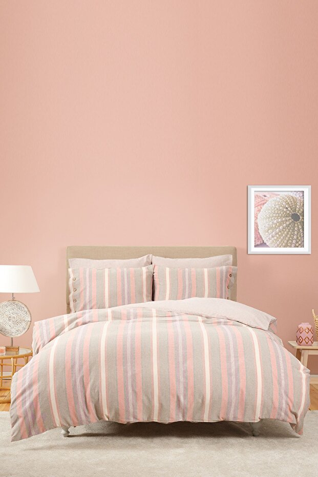 Arlo Terracotta Double Yarn Dyed Duvet Cover Set