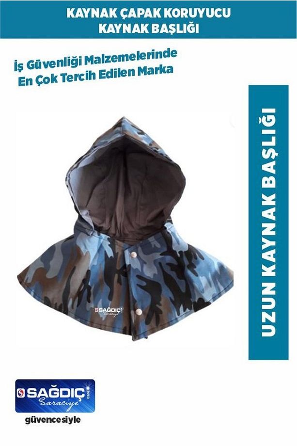 Lacivert Kaynakçı Kamuflaj Uzun Başlık - 1
