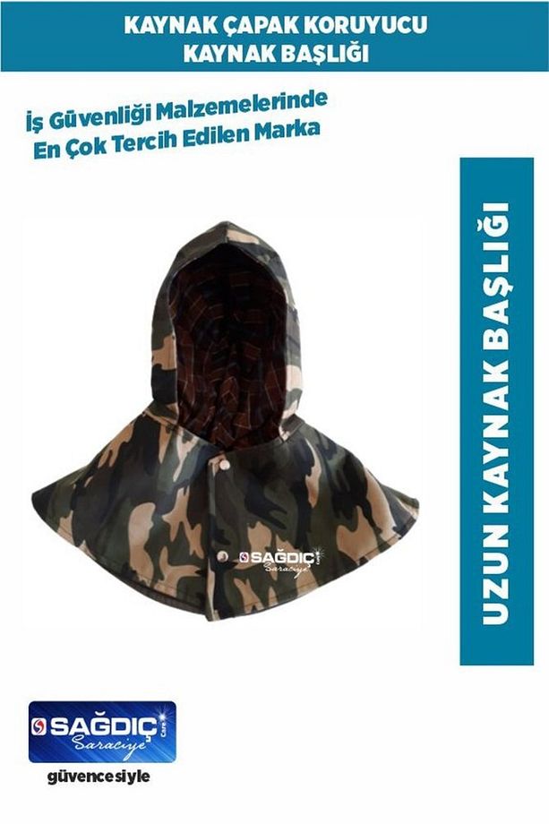 Kaynakçı Kamuflaj Uzun Yeşil Başlık - 1