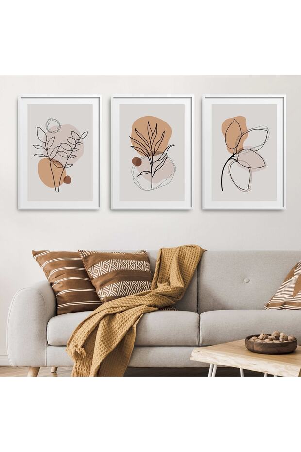 White Laminated Frame Set 3 Piece Painting Hpn011 Hpn011