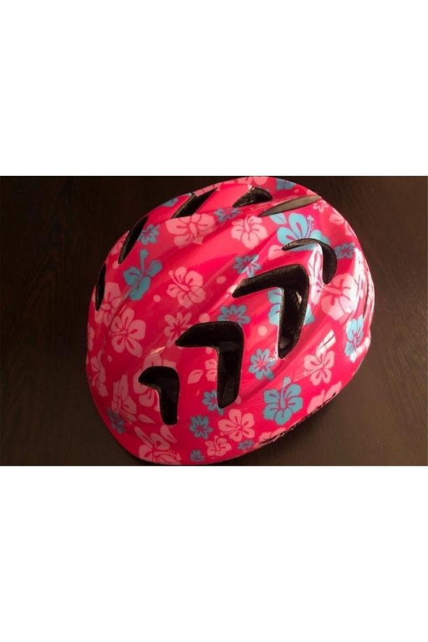 M-7 Çocuk Kask Çiçekli - Pembe Mavi - M - 1