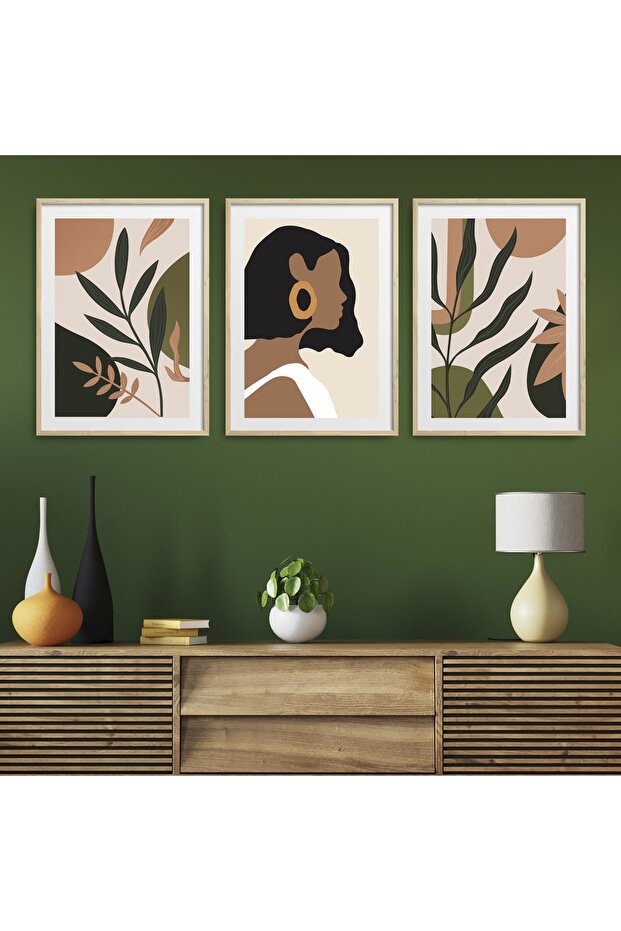 Natural Wooden Framed 3-Piece Painting Set Hpn016