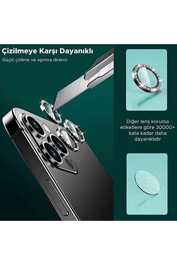 Iphone 14 Pro/14 Pro Max Taşlı Pembe Kamera - 2