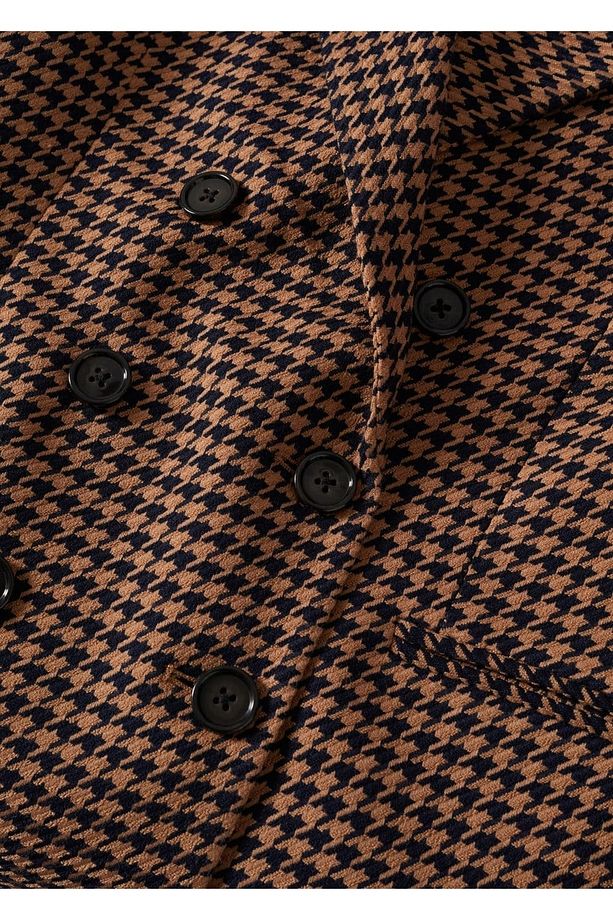Kazayağı Desenli Yün Blazer Ceket - 8