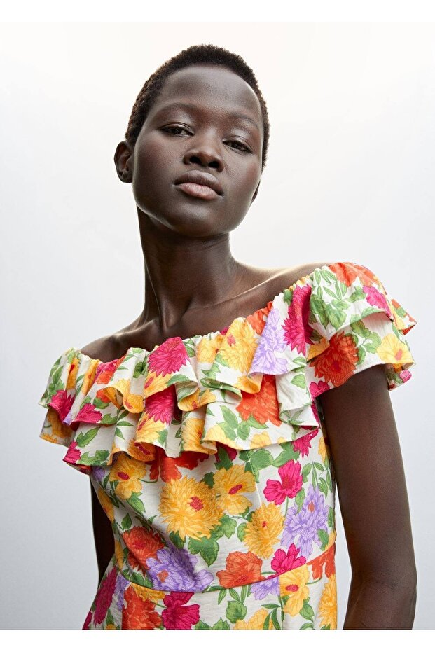 Fırfırlı Kısa Elbise - 5