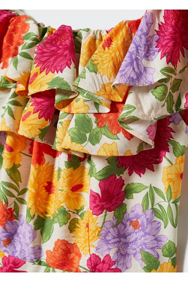 Fırfırlı Kısa Elbise - 7