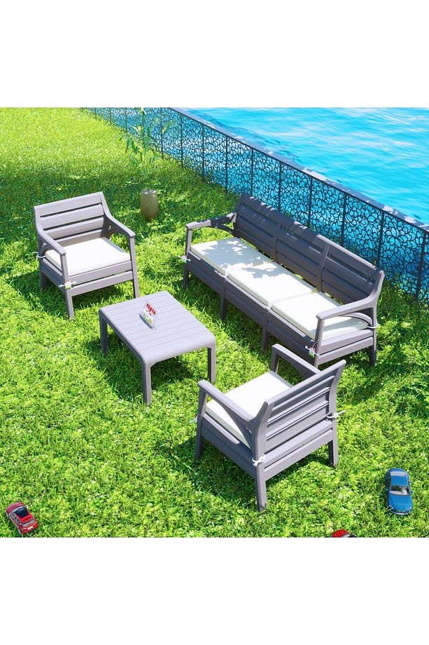 Hawaii Bahçe ve Balkon Seti Oturma Grubu Çöl Grisi - 4