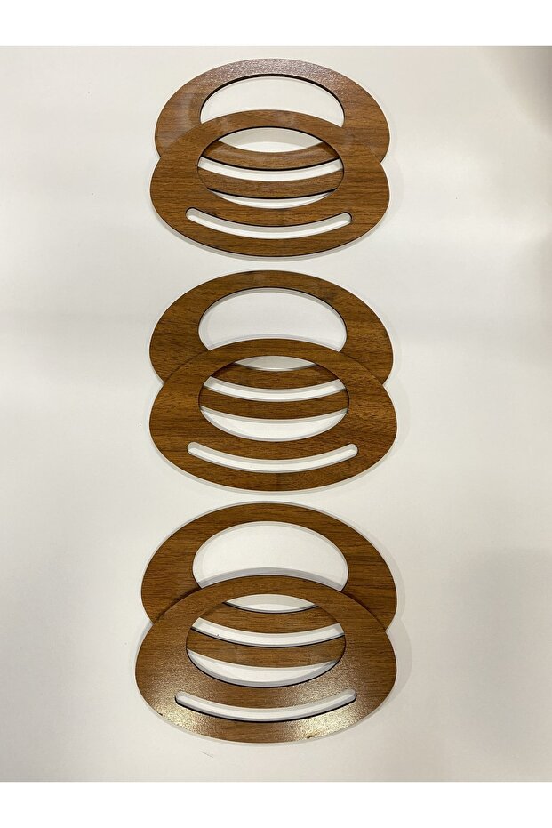 Wooden Bag Handle MDF Handle Walnut (3 Pairs)