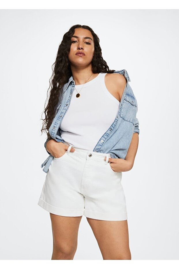 Mom-fit Denim Şort - 6