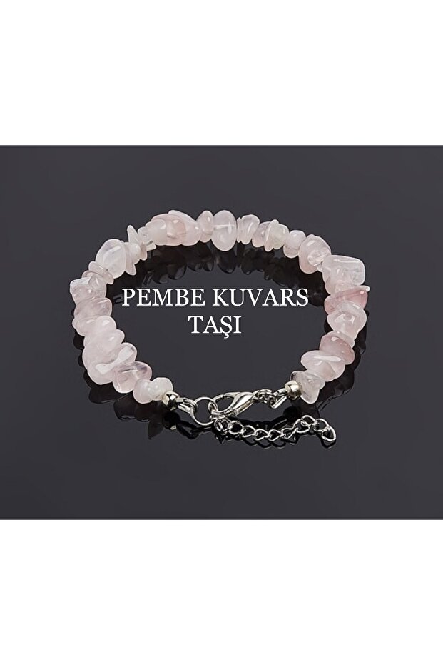 Broken Natural Stone Pink Quartz Bracelet 141014