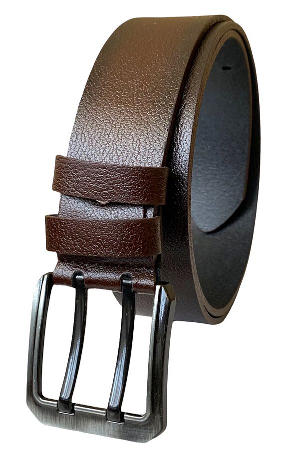 %100 Hakiki Deri, Çift Dilli Koyu Kahverengi 4.5 Cm Tek Parça Kot, Spor Kemer=dk-110 - 6