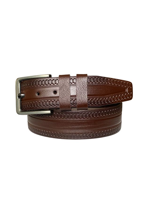 %100 Hakiki Kaliteli Deri, Kahverengi 4.5 Cm Tek Parça Kot, Spor Kemer=dk-149-150 - 6