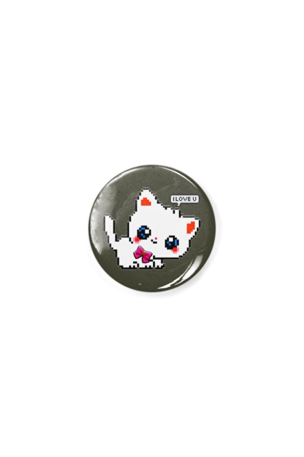 8bit Cat Buton Rozet - 1