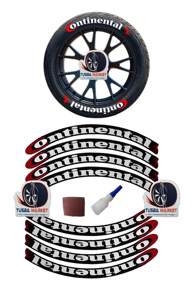 Continental Motorcycle & Vehicle 3d Auto Tire Rim Lettering Stripe Sticker Emblem | Auto Sticker Badge Strip